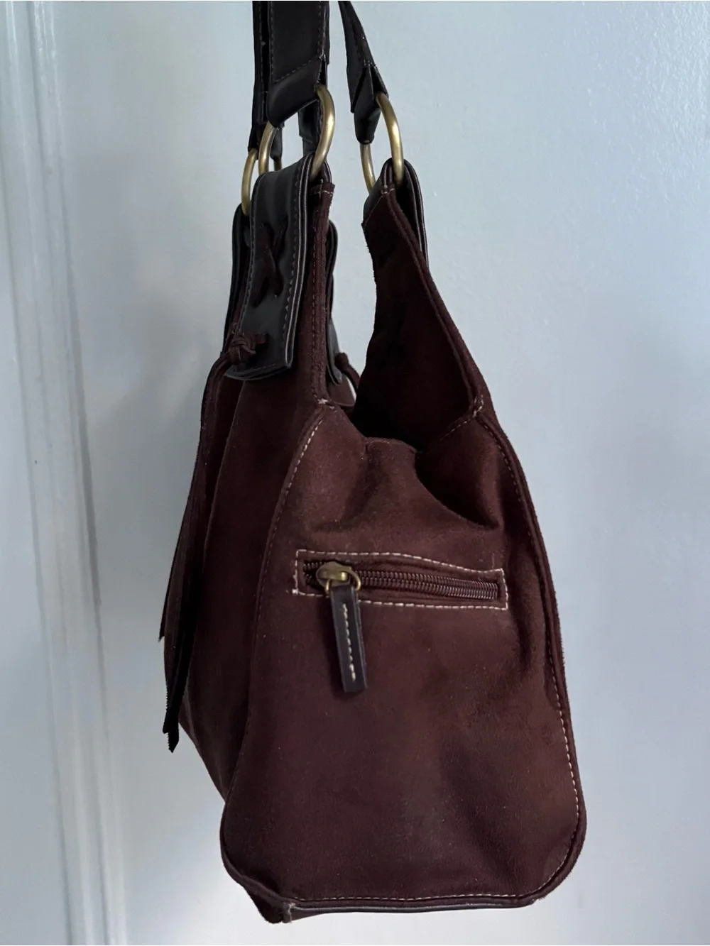 a.n.a Brown Suede Hobo Bag